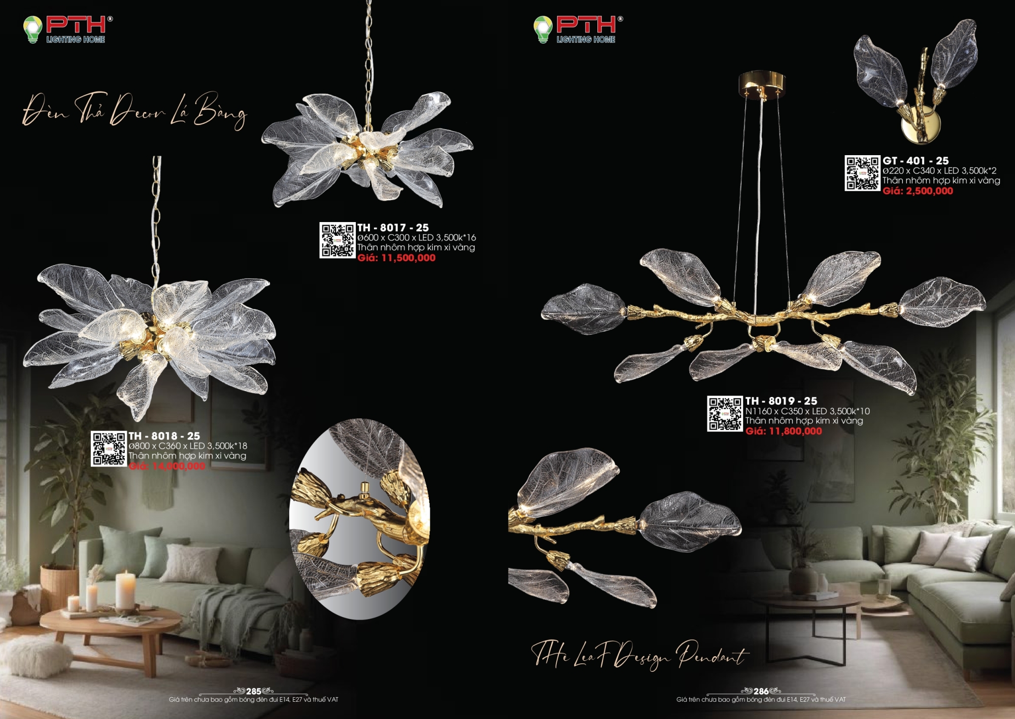 Bảng giá đèn trang trí PTH Lighting Home 2026